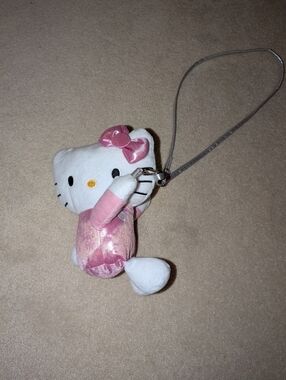 Hello Kitty Plush Crossbody with Silver Strap